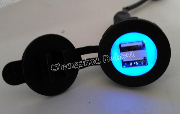 DB-US12 Bus Double USB Charger with LED Light